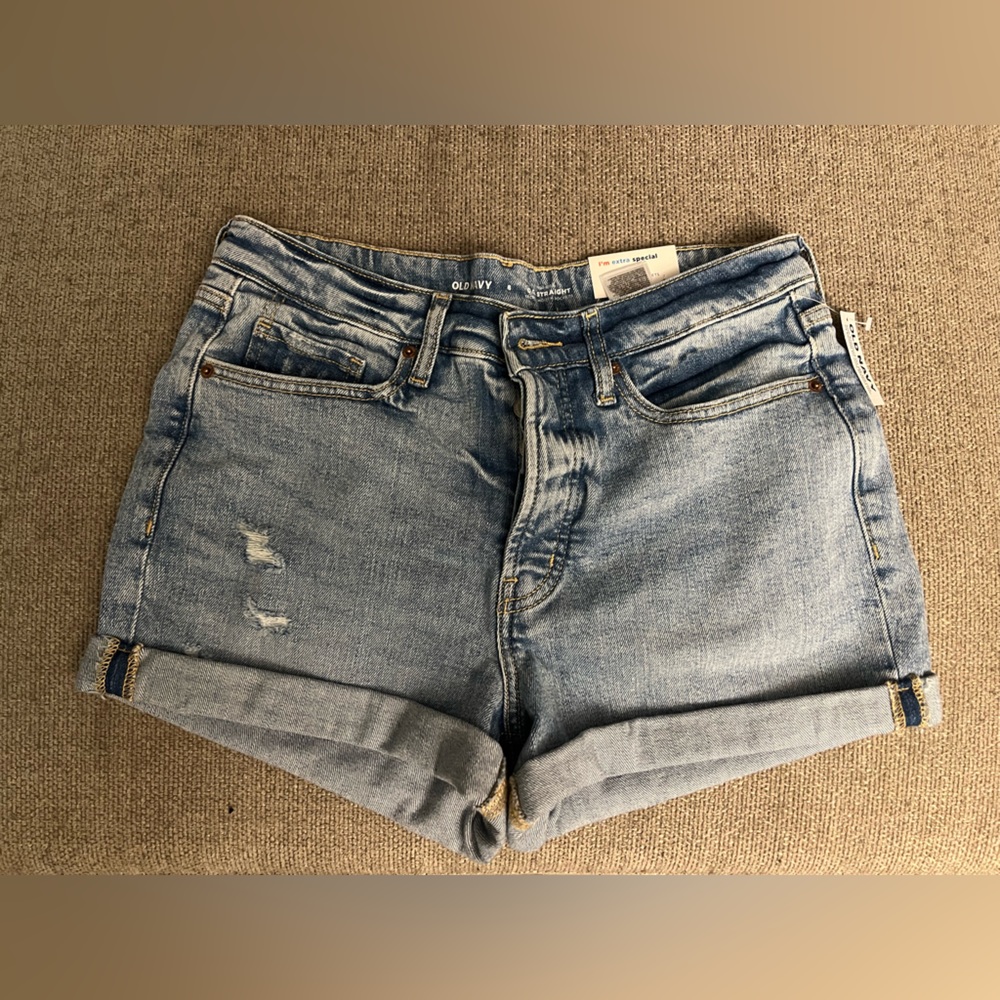 Old Navy high rise straight denim shorts